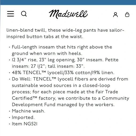 Madewell The Harlow Wide Leg Pant - Picture 16 of 16